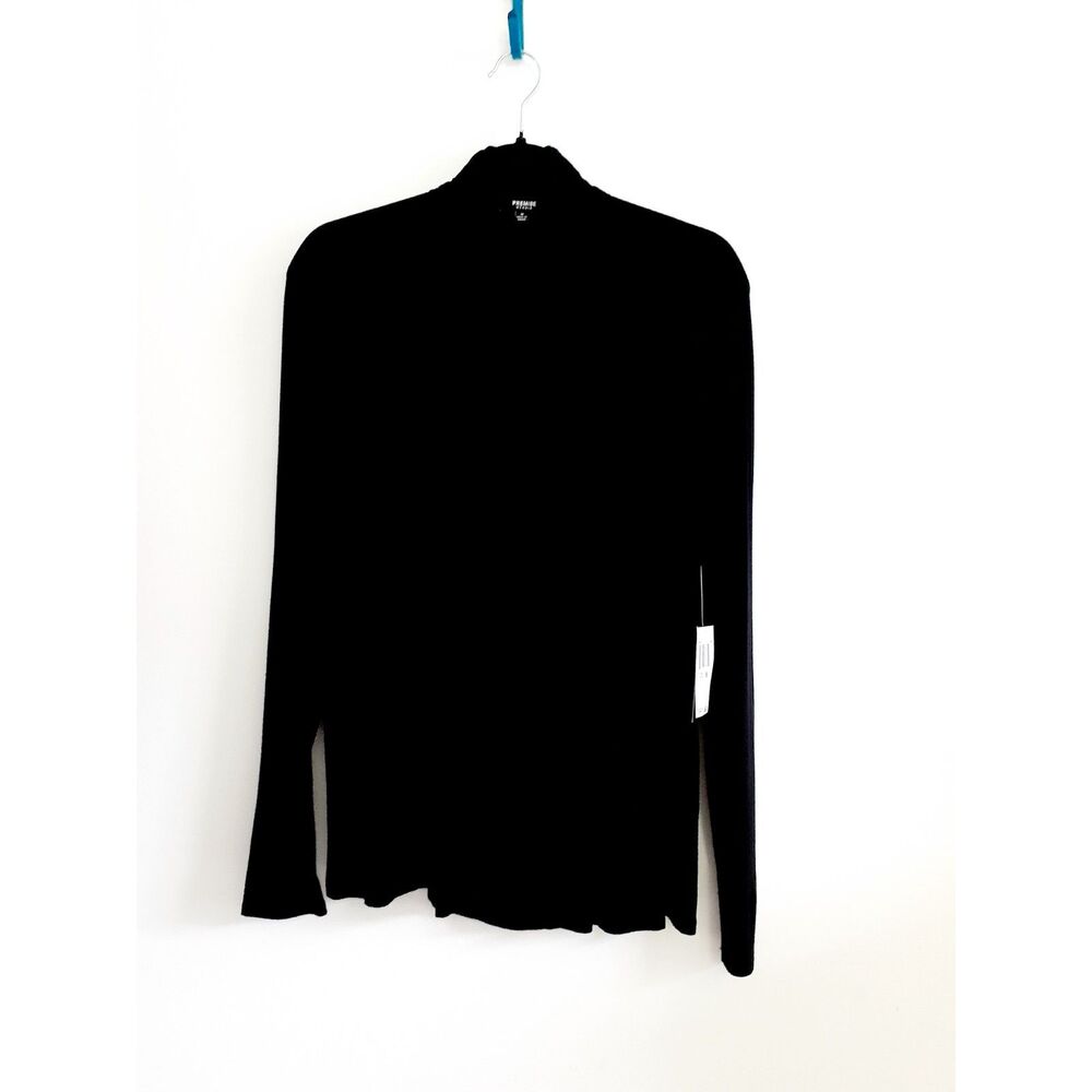 $48 Premise Studio Long Sleeve Black Drapey Front Lightweight Pullover Top NWT M